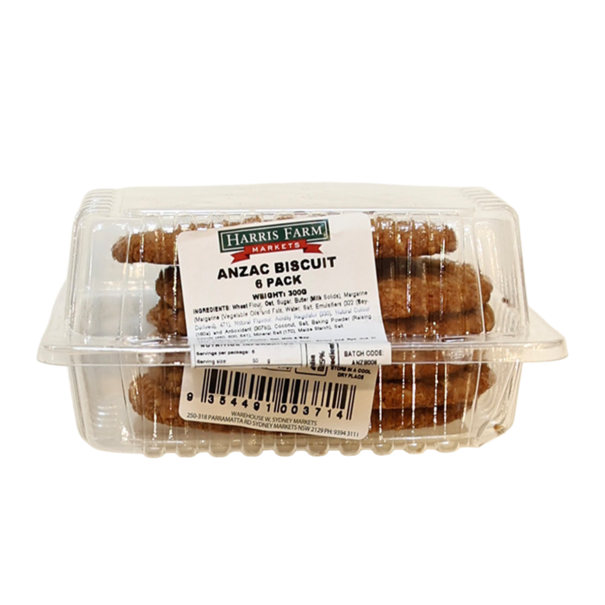 Harris Farm Anzac Biscuits x6 300g