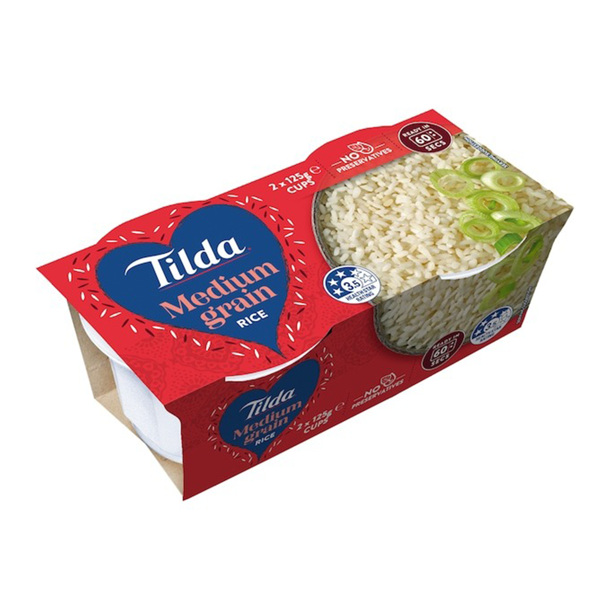 Tilda Medium Grain Rice Cups x2 250g