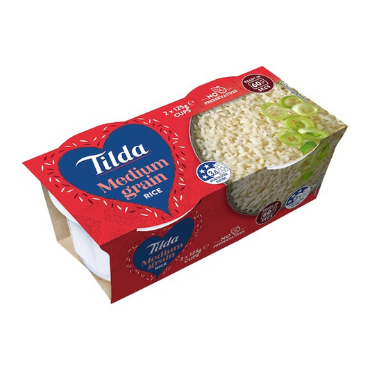 Tilda Medium Grain Rice Cups x2 250g