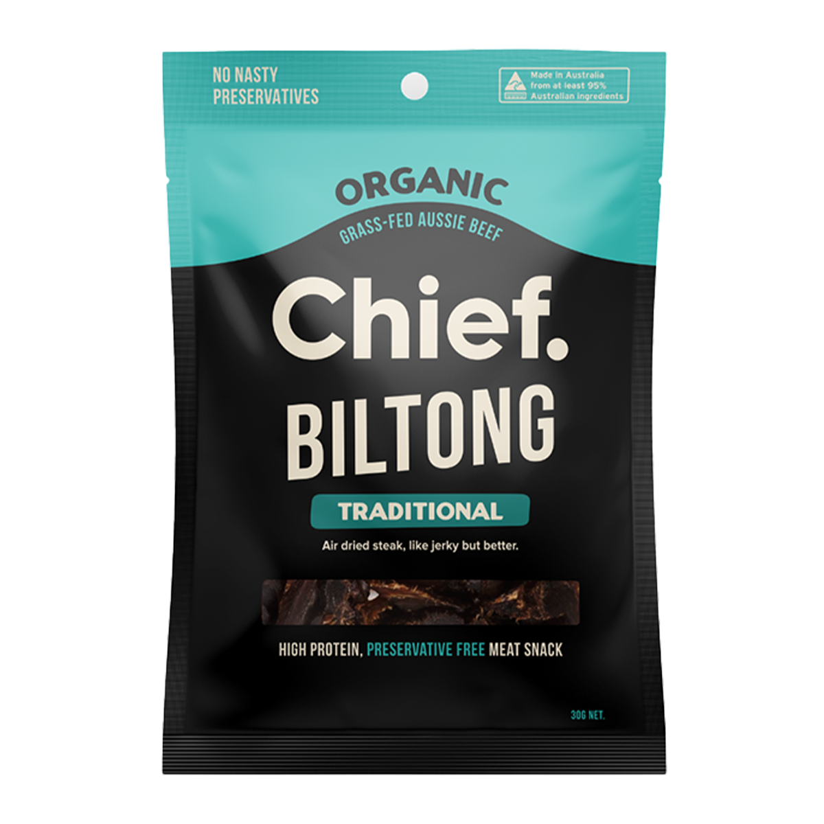 Chief Traditional Beef Grass Fed Biltong 30g