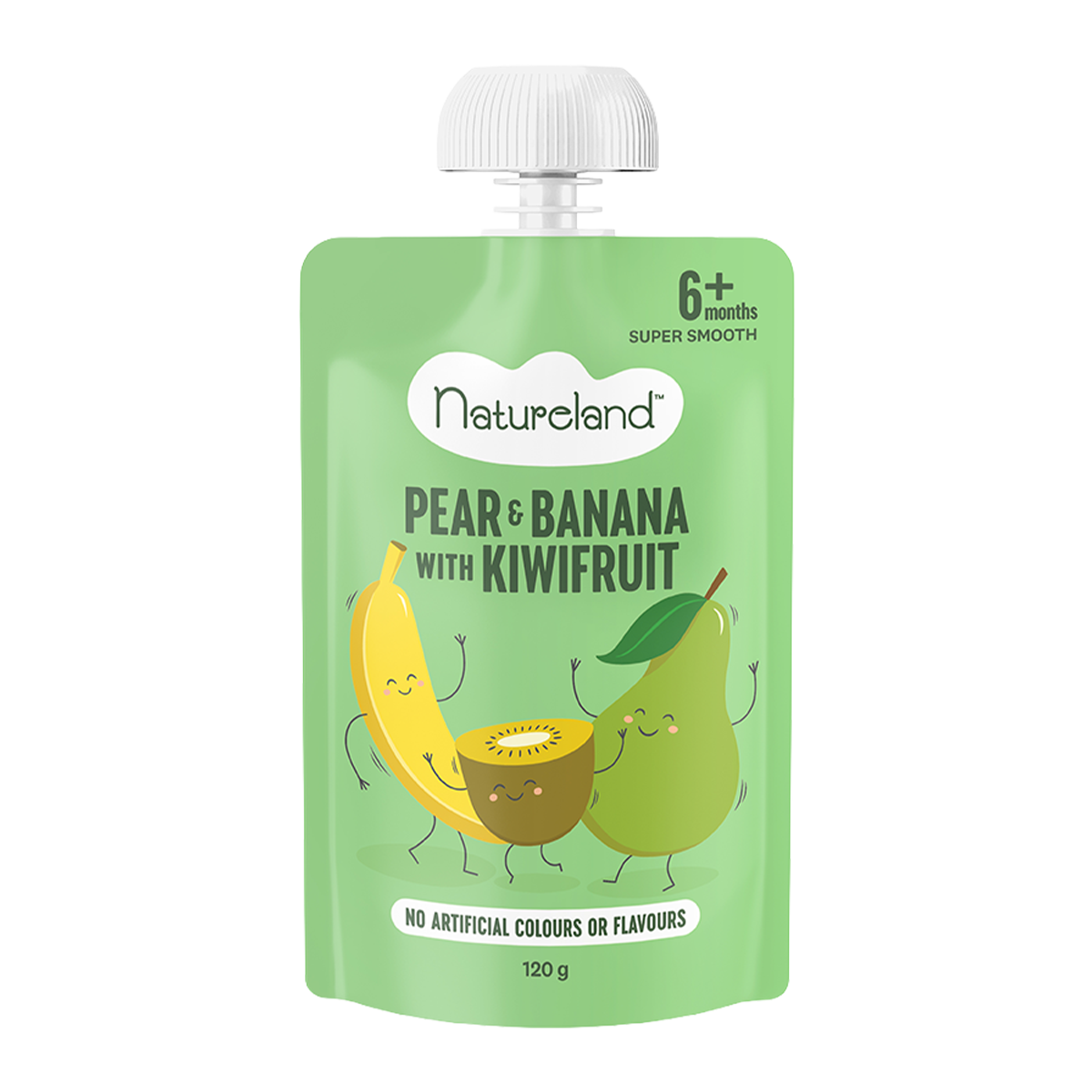Natureland Fruit Puree Banana and Pear with NZ Kiwifruit 6 Months+ 120g