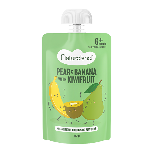 Natureland Fruit Puree Banana and Pear with NZ Kiwifruit 6 Months+ 120g