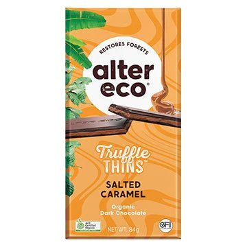 Alter Eco Alter Eco Truffle Thins Salted Caramel 84g