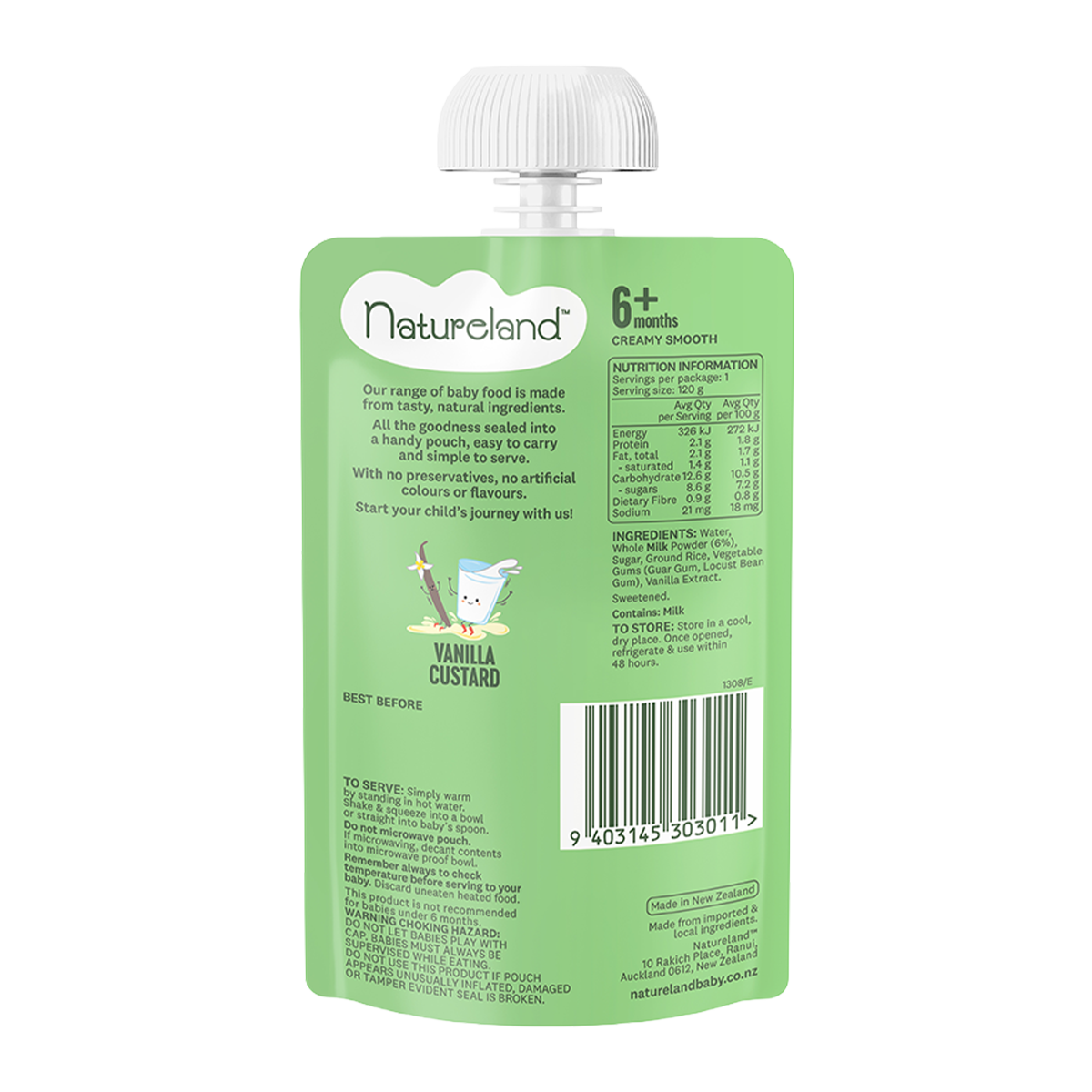 Natureland Vanilla Custard 6 Months+ 120g