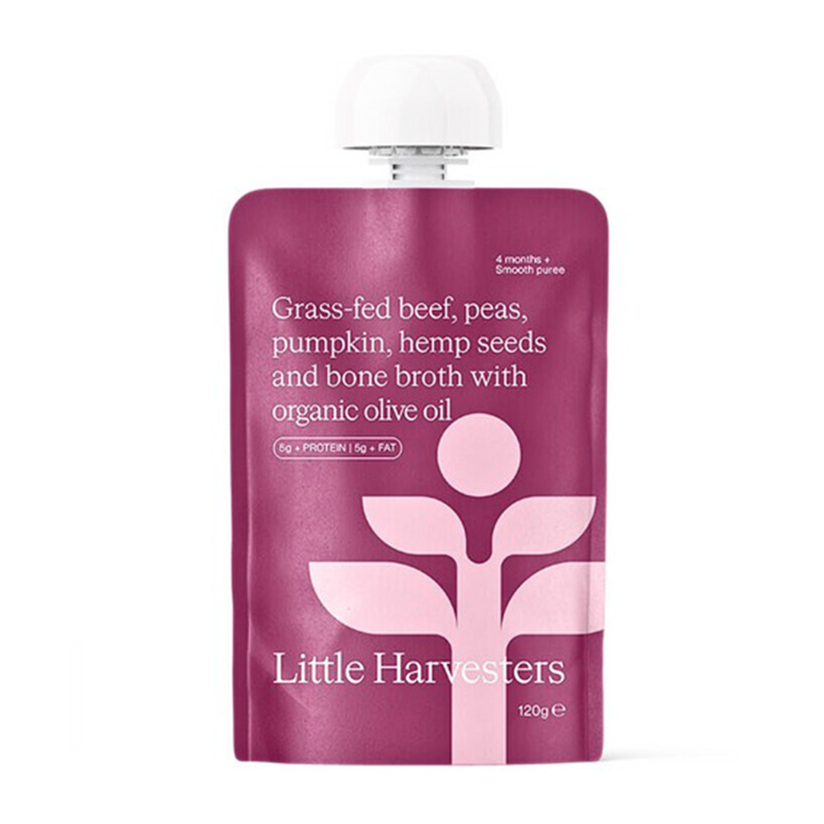 Little Harvesters Grass-Fed Beef & Peas Puree Pouch 120g