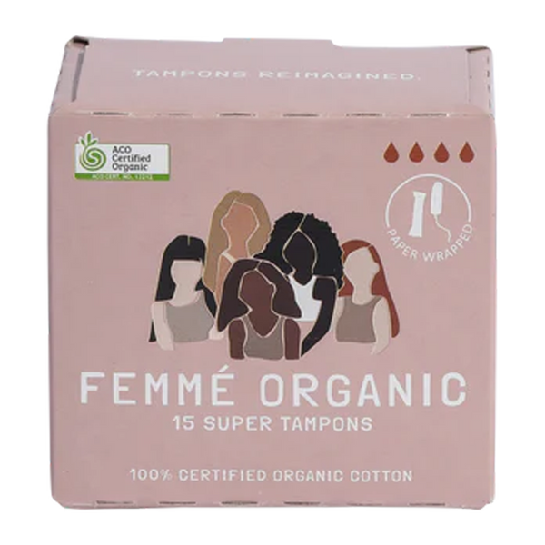 Femme Organic Cotton Super Tampons 15 Pack