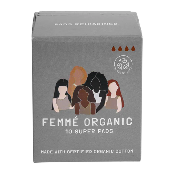 Femme Organic Cotton Super Pads 10 Pack