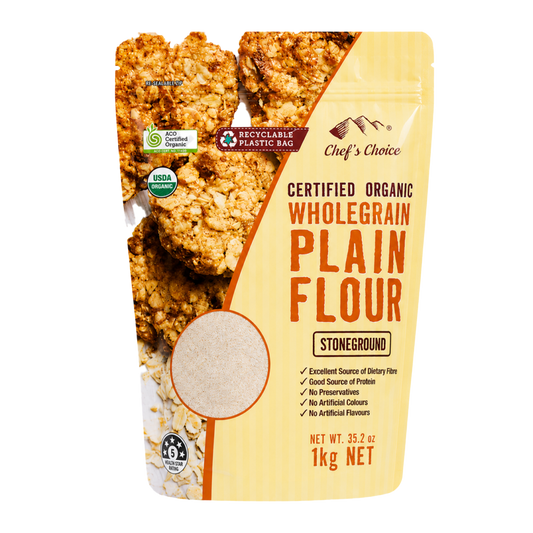 Chef's Choice Organic Stoneground Wholegrain Plain Flour 1KG