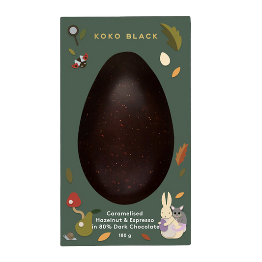 Koko Black Caramelised Hazelnut and Espresso Dark Chocolate Egg 180g