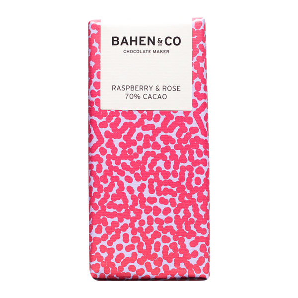 Bahen and Co Almond Raspberry and Rose Chocolate 75g