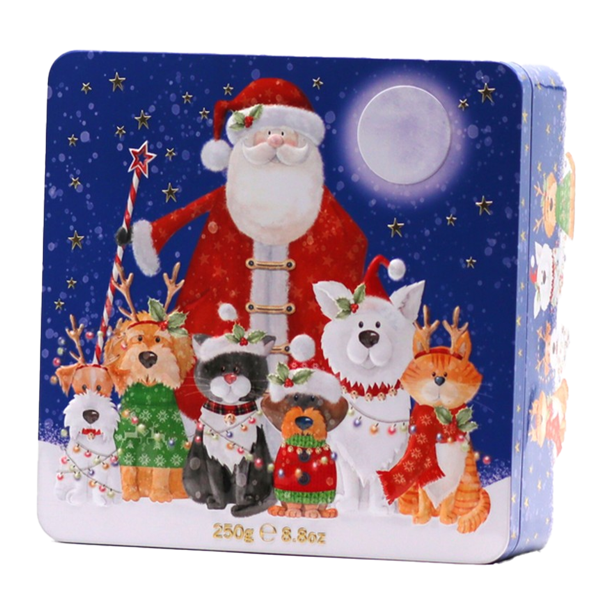 Farmhouse Biscuits Santa Animals Tin 250g
