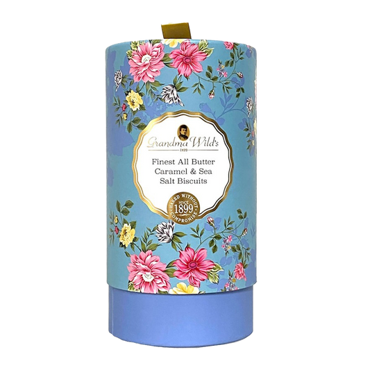 Grandma Wild Victorian Floral Tube Salted Caramel Biscuits 150g