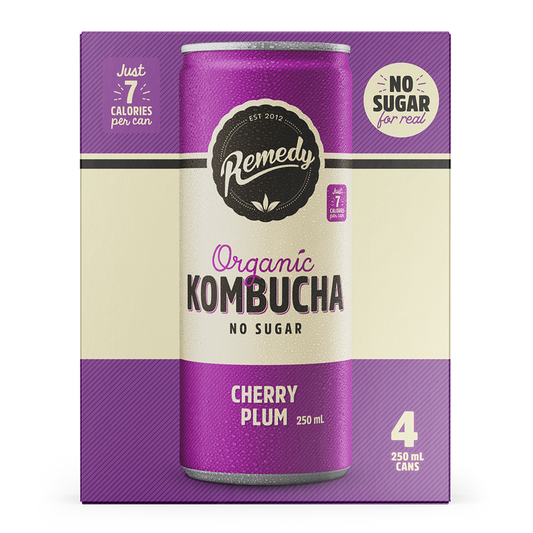 Remedy Organic Kombucha Cherry Plum 4 x 250ml