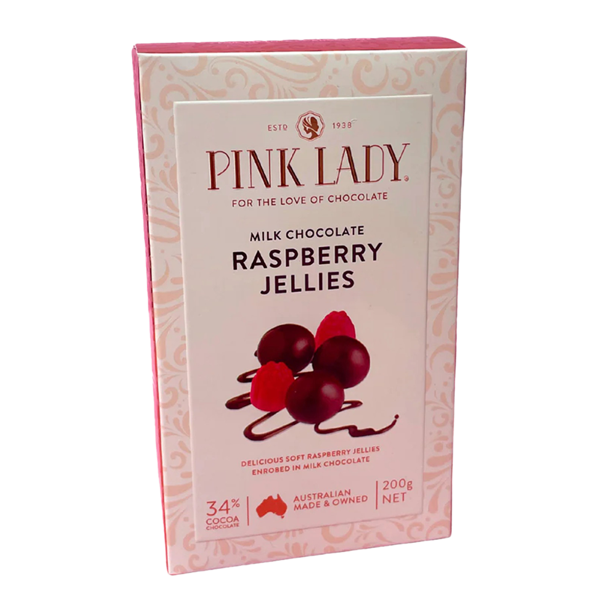 Pink Lady Milk Chocolate Raspberry Jellies 200g