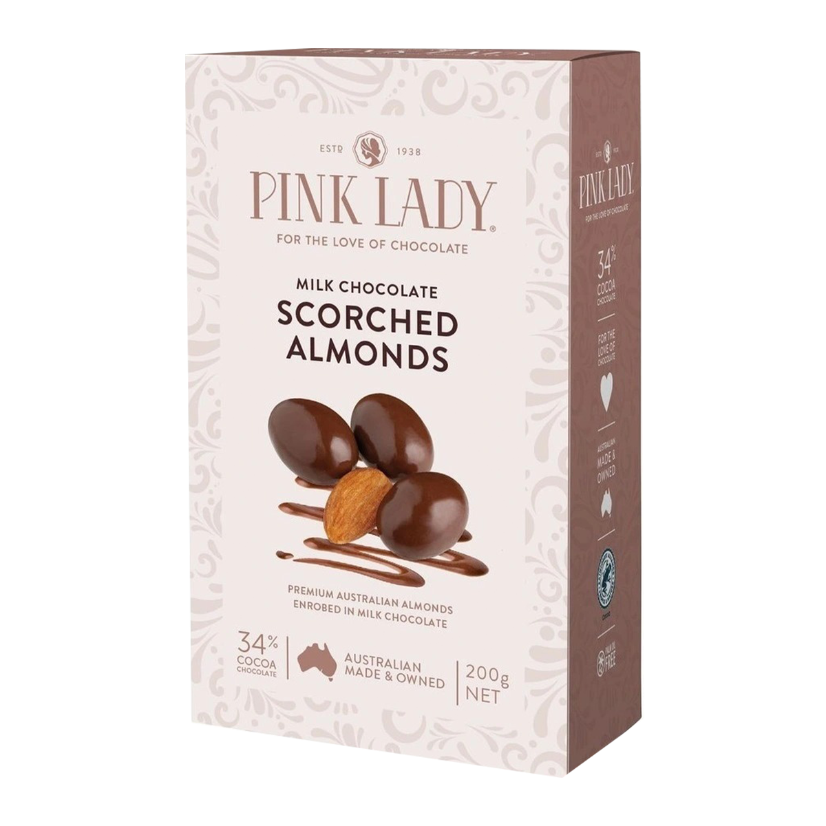 Pink Lady Milk Chocolate Scorched Almonds 200g