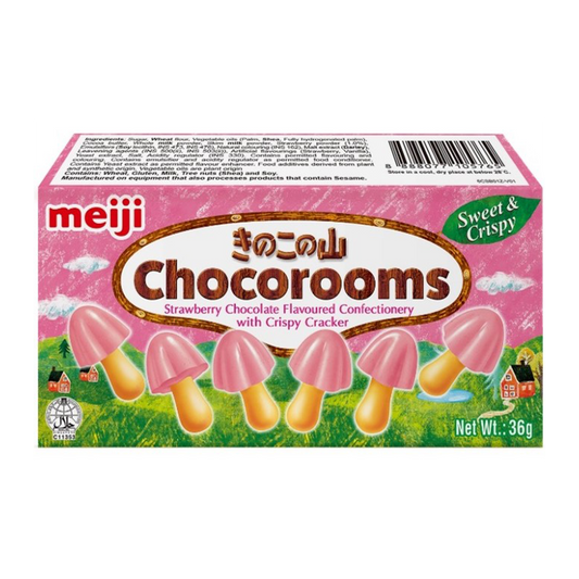Meiji Chocorooms Strawberry Biscuits 36g