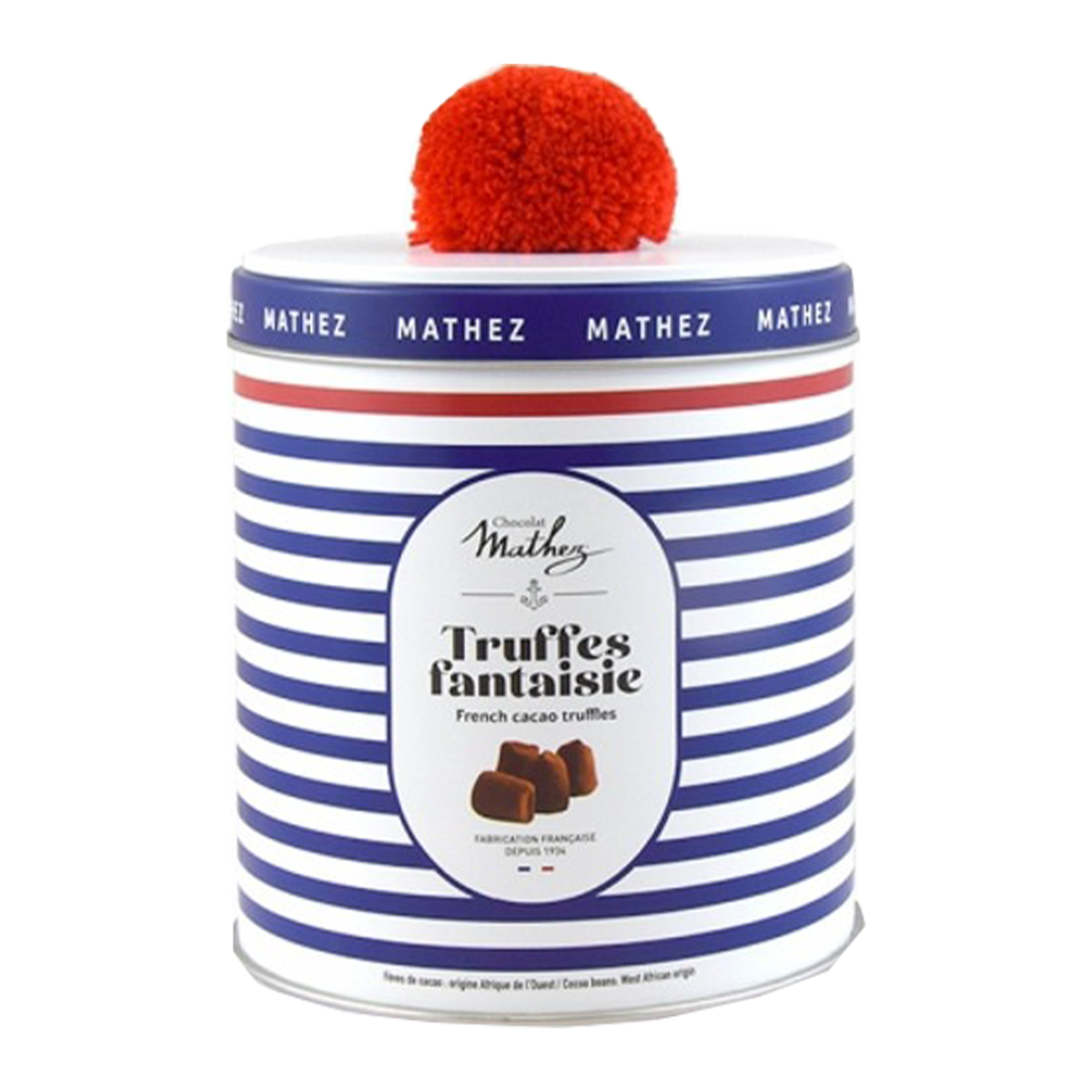 Chocolate Mathez Truffes Fantaisie Travel Pom-Pom Tin 250g