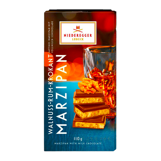 Niederegger Marzipan Bar Walnut Rum Milk Chocolate 110g