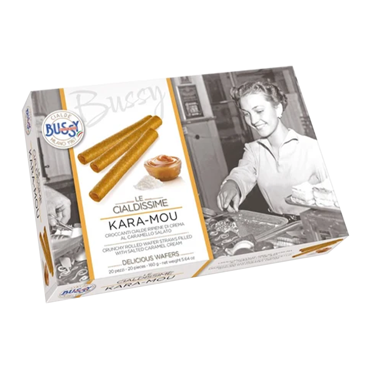 Bussy Wafer Rolls Salted Caramel 160g