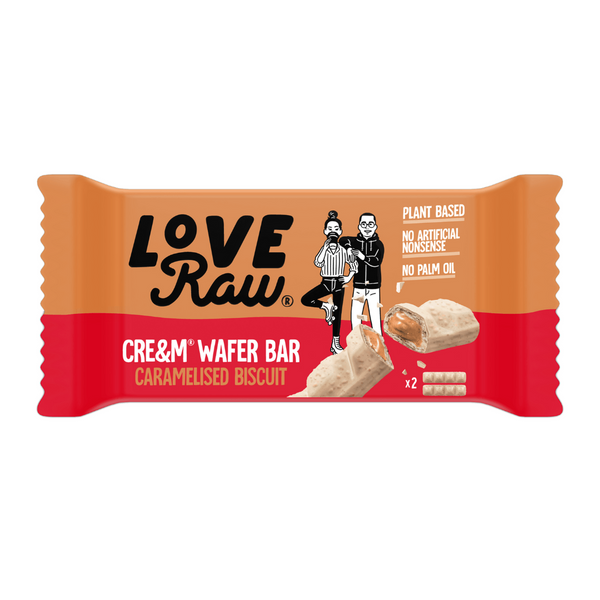 Love Raw Cream and Wafer Caramelised Biscuit 45g