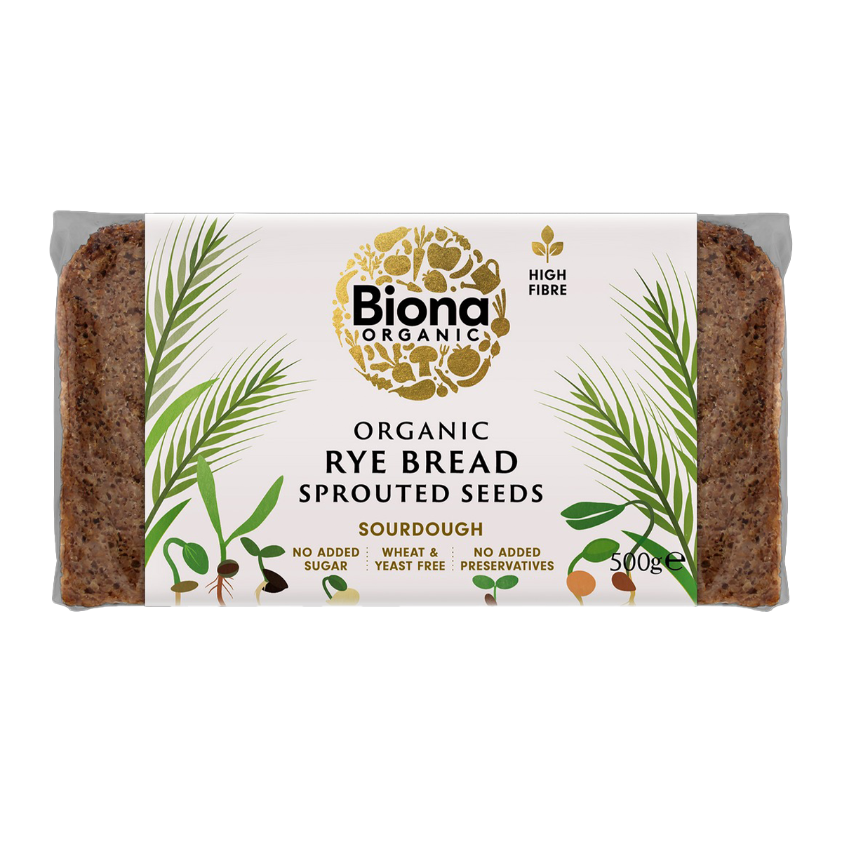 Biona Rye Bread Sprouted Seeds 500g