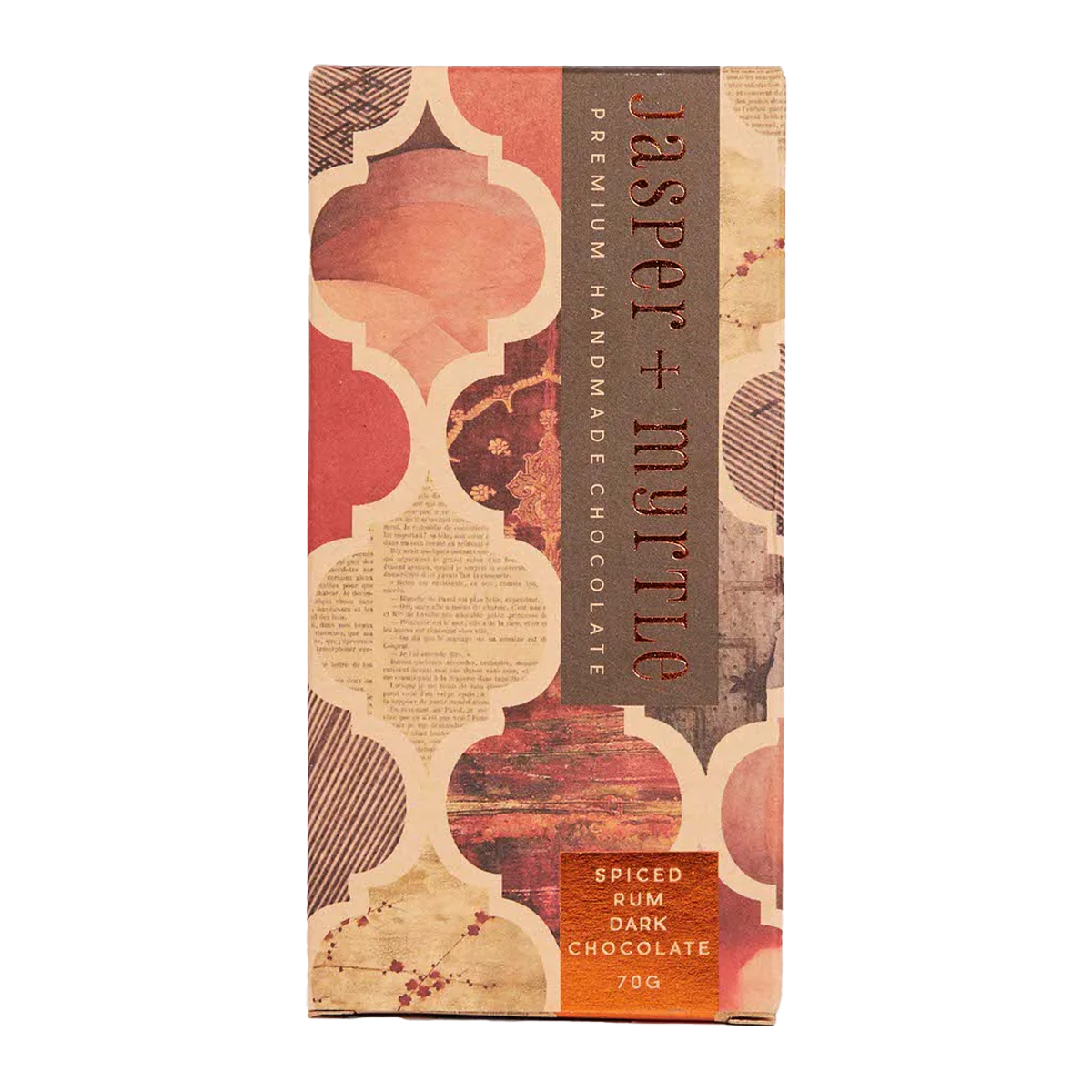 Jasper and Myrtle Spiced Rum Dark Chocolate 70g