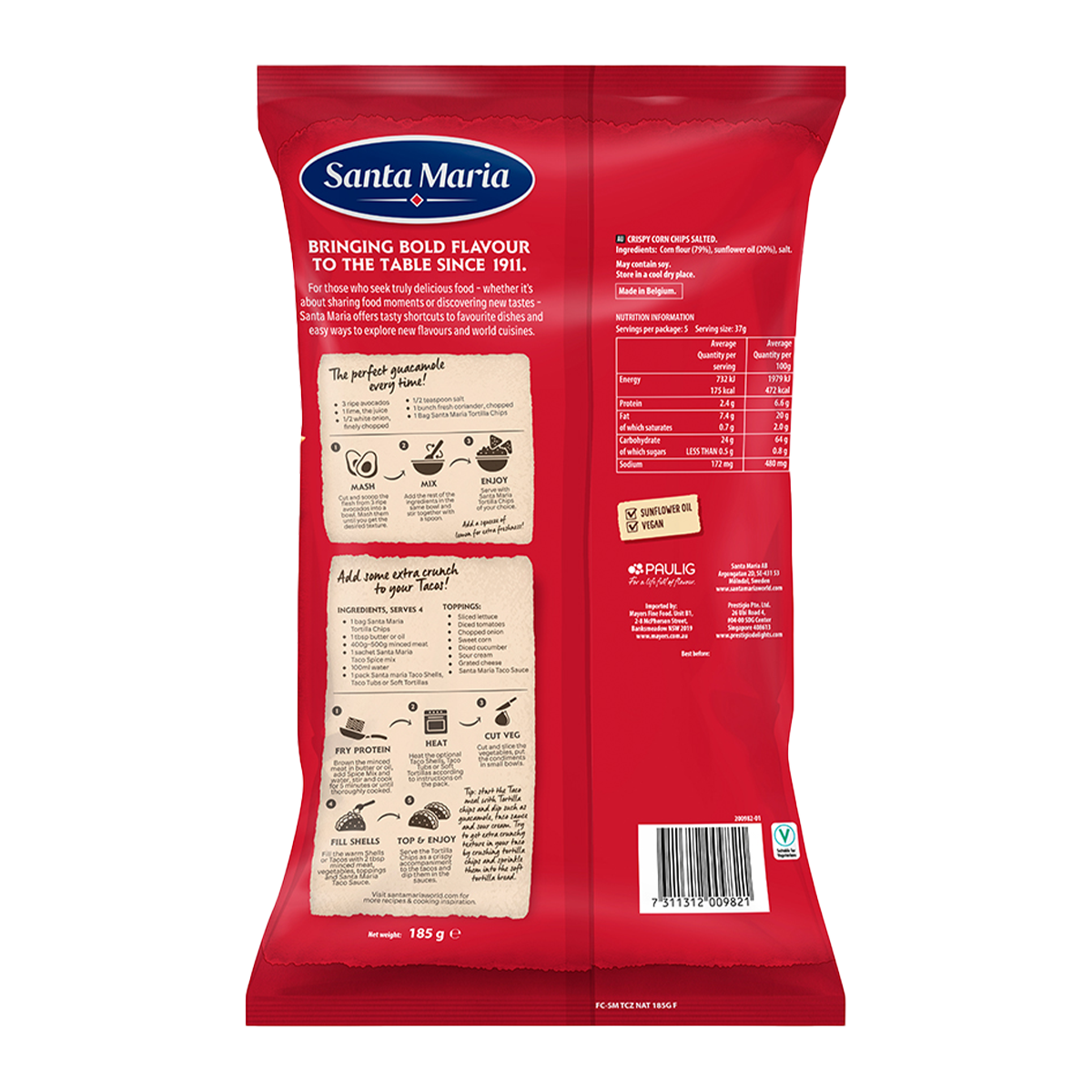 Santa Maria Tortilla Chips Salted 185g