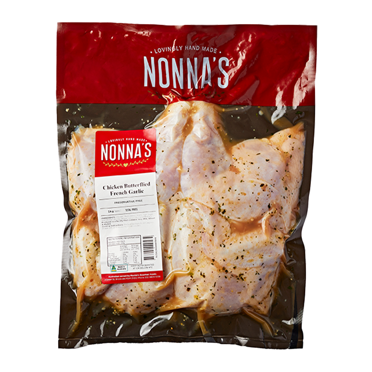 Nonna's Chicken Butterflied French Garlic 1kg