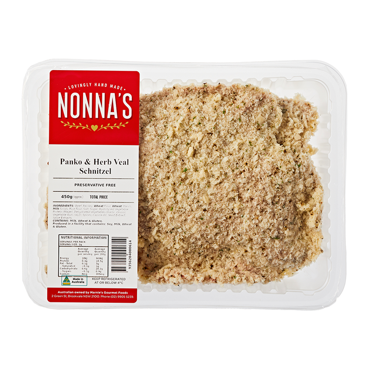 Nonna's Panko & Herb Veal Schnitzel 450g