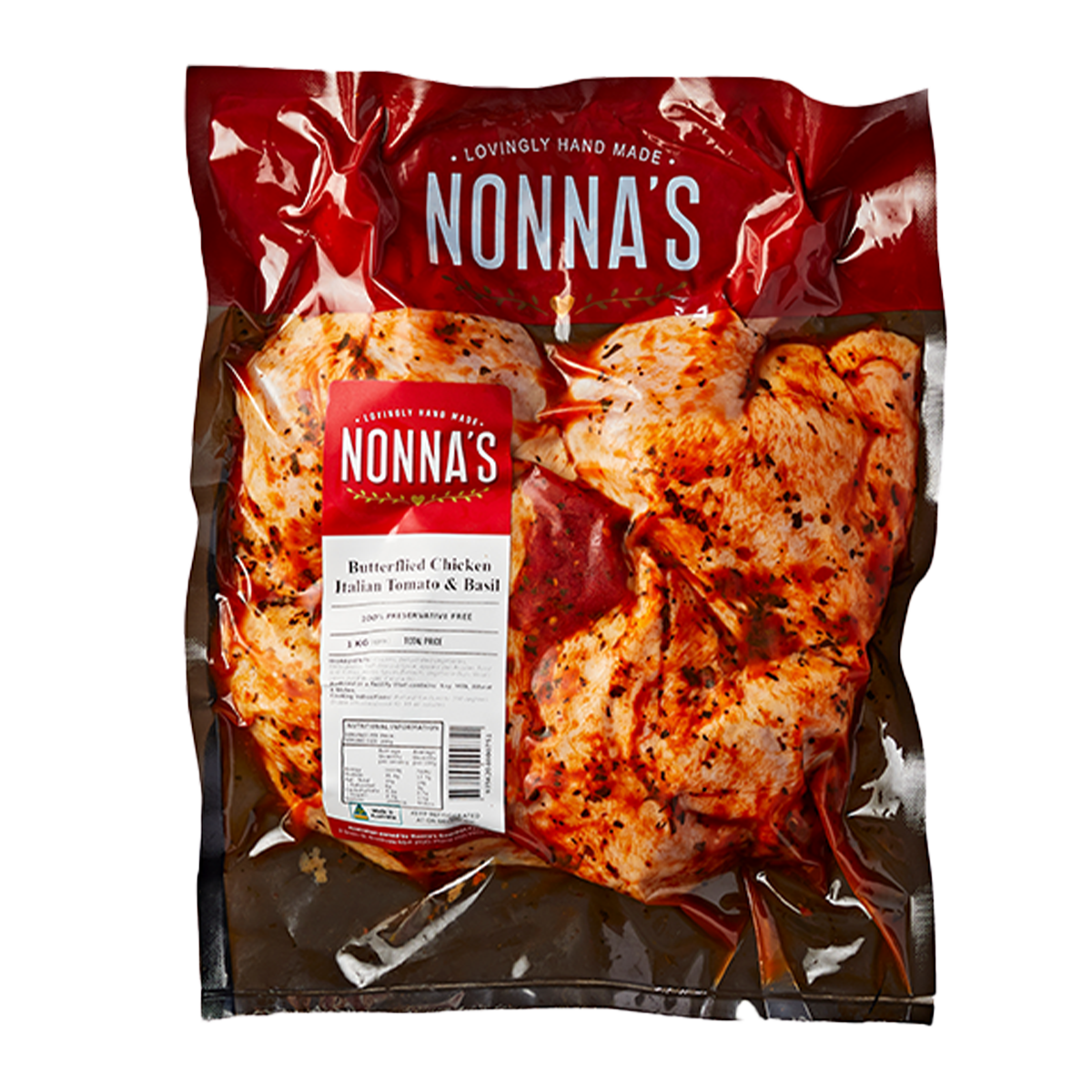 Nonna's Butterfly Italian Tomato Basil Chicken 1kg