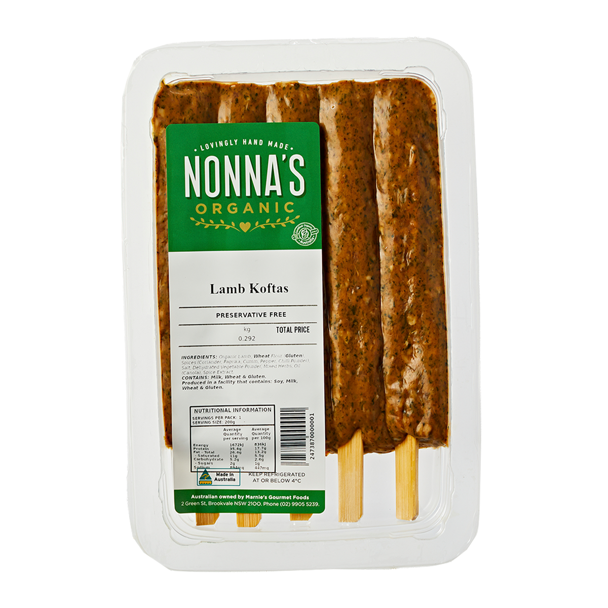 Nonna's Organic Lamb Koftas 300g