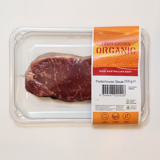 Farm Grown Organic Porterhouse Steak 250g