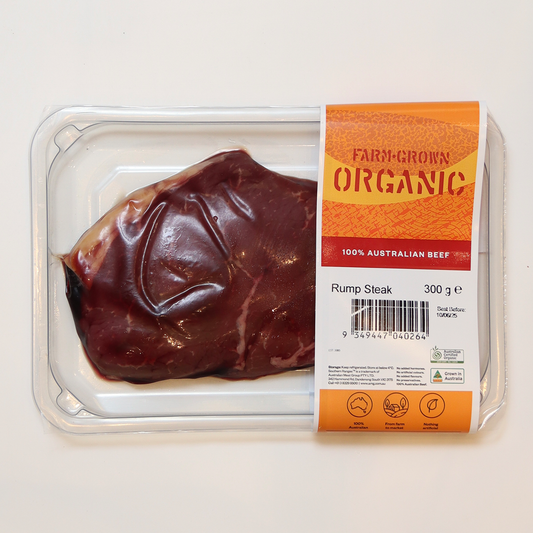 Farm Grown Organic Rump Steak 300g