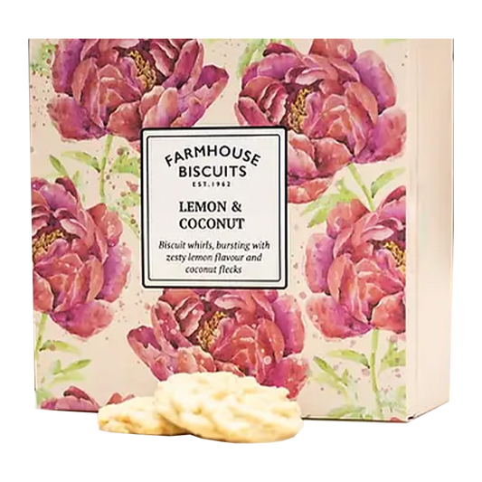 Farmhouse Biscuits Lemon and Coco Floral Box 250g