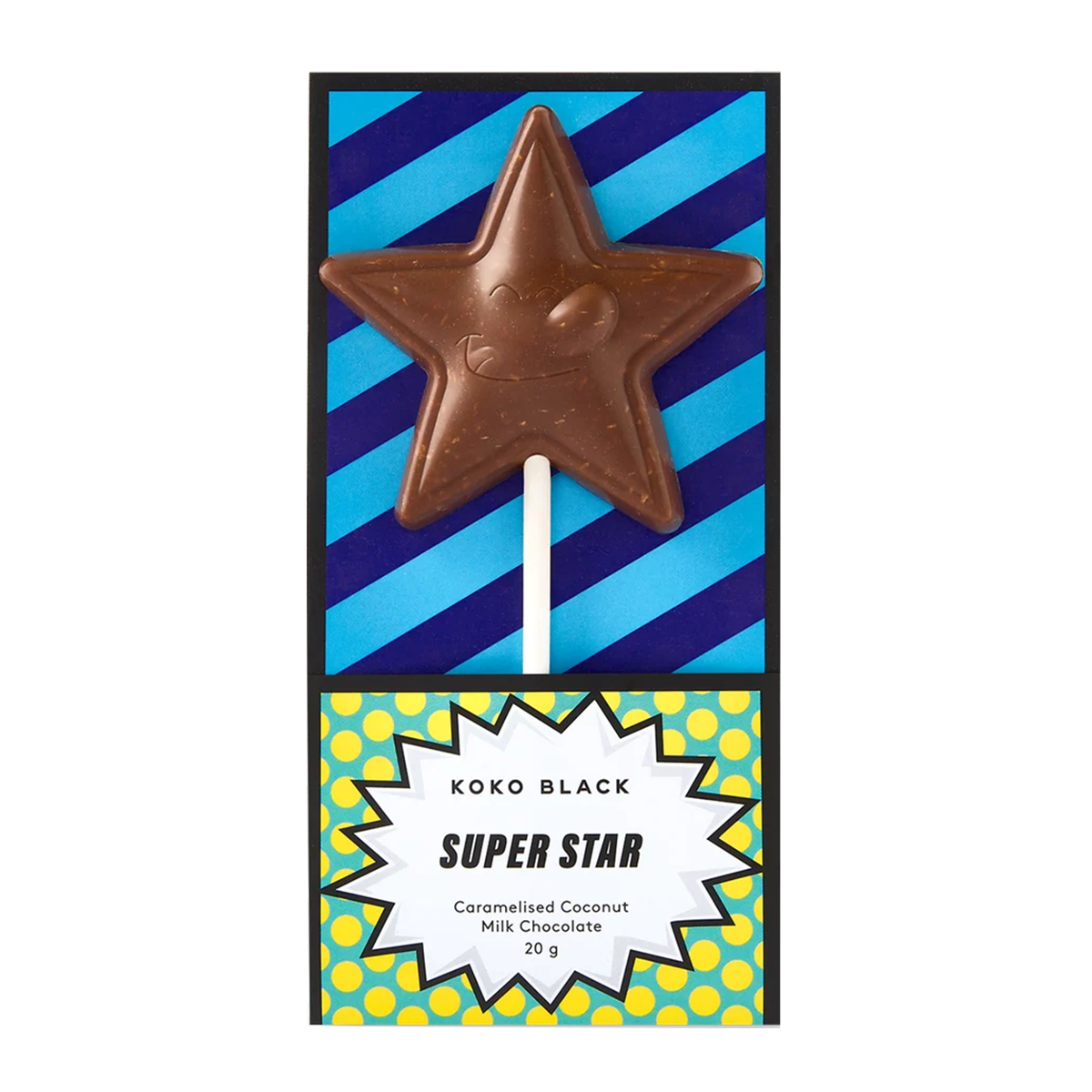 Koko Black Caramelised Coconut Super Star Pop 20g