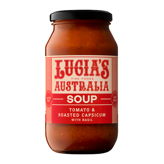 Lucia's Tomato & Roasted Capsicum with Basil Soup 500g