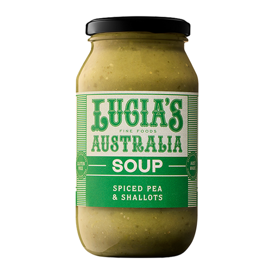 Lucia's Spiced Pea & Shallots with Coriander & Mint Soup 500g