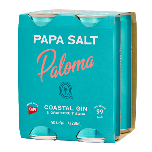 Papa Salt Paloma Coastal Gin and Grapefruit Soda 5% Alc x4 250ml