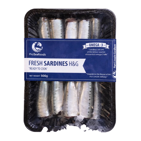 Fish in the Family Sardines Cleaned and Head Off + Gutted min 500g