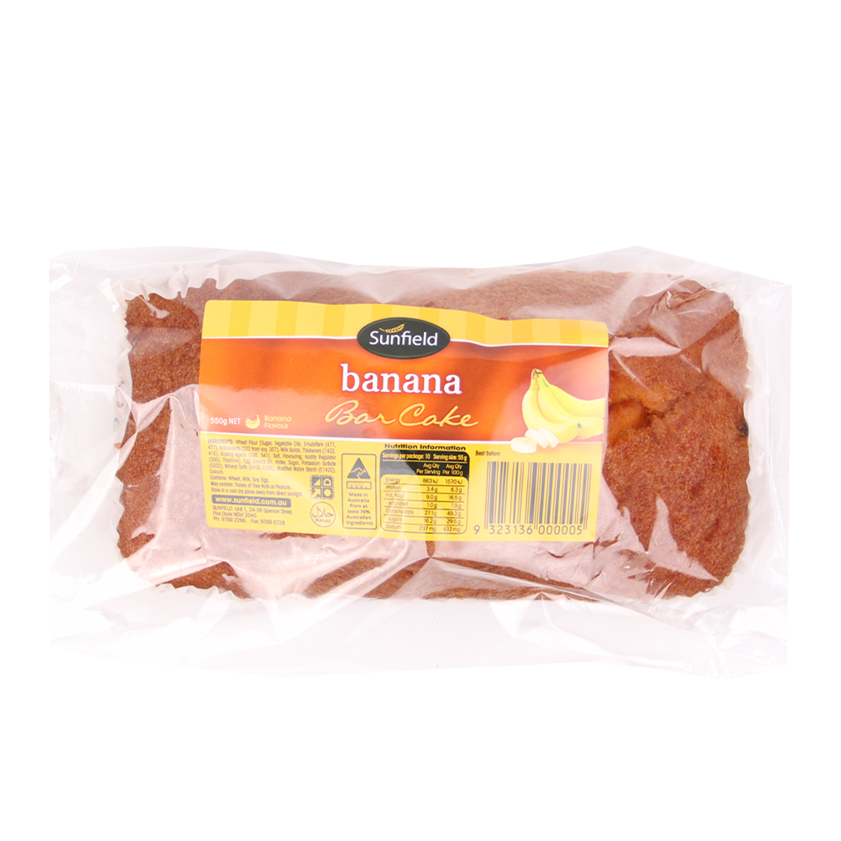 Sunfield Banana Bar Cake 500g