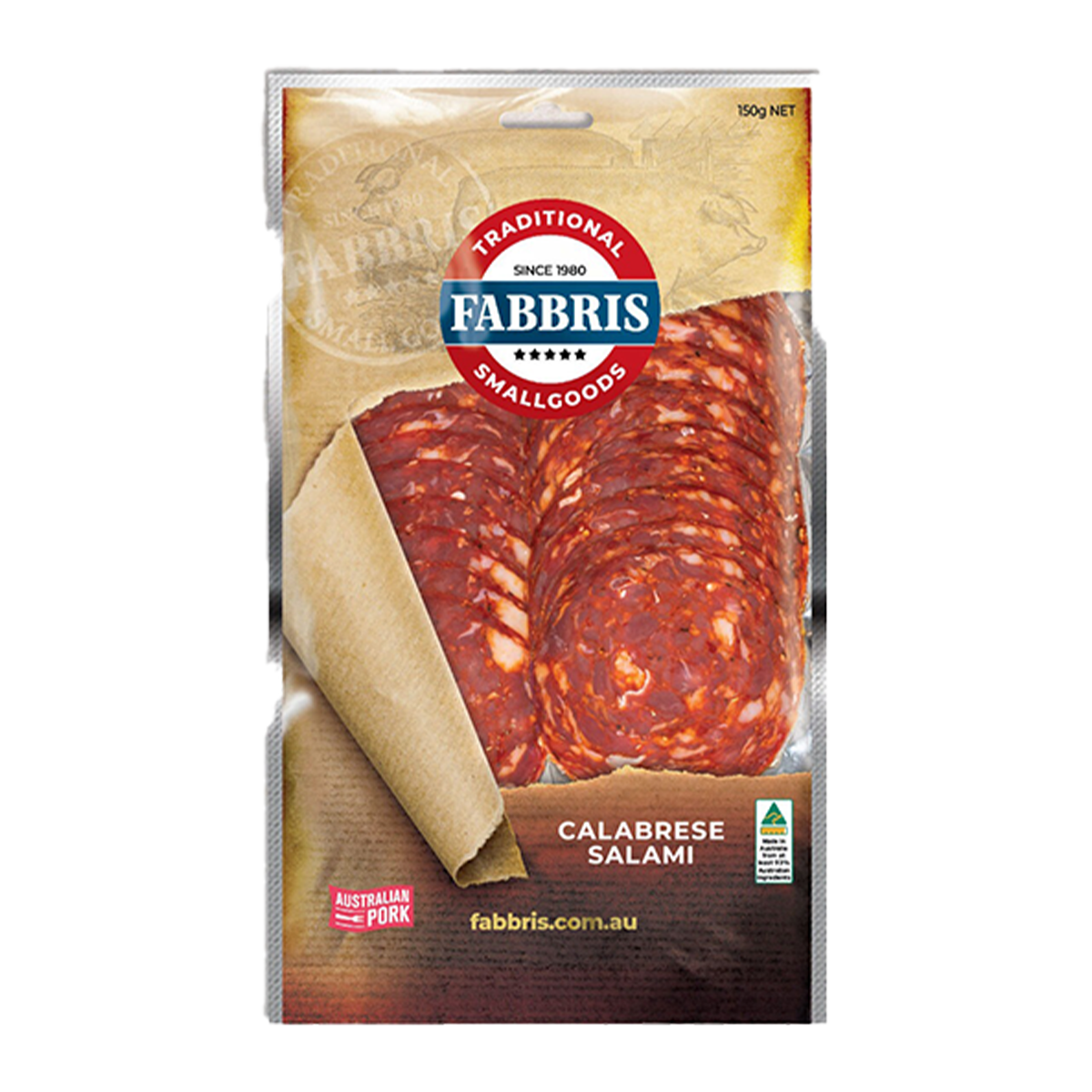 Fabbris Salami Calabrese Sliced 150g