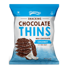 Danny's Chocolate Thins Milk Chocolate Coconut 140g