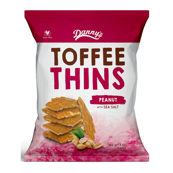 Danny's Toffee Thins Peanut and Sea Salt 140g