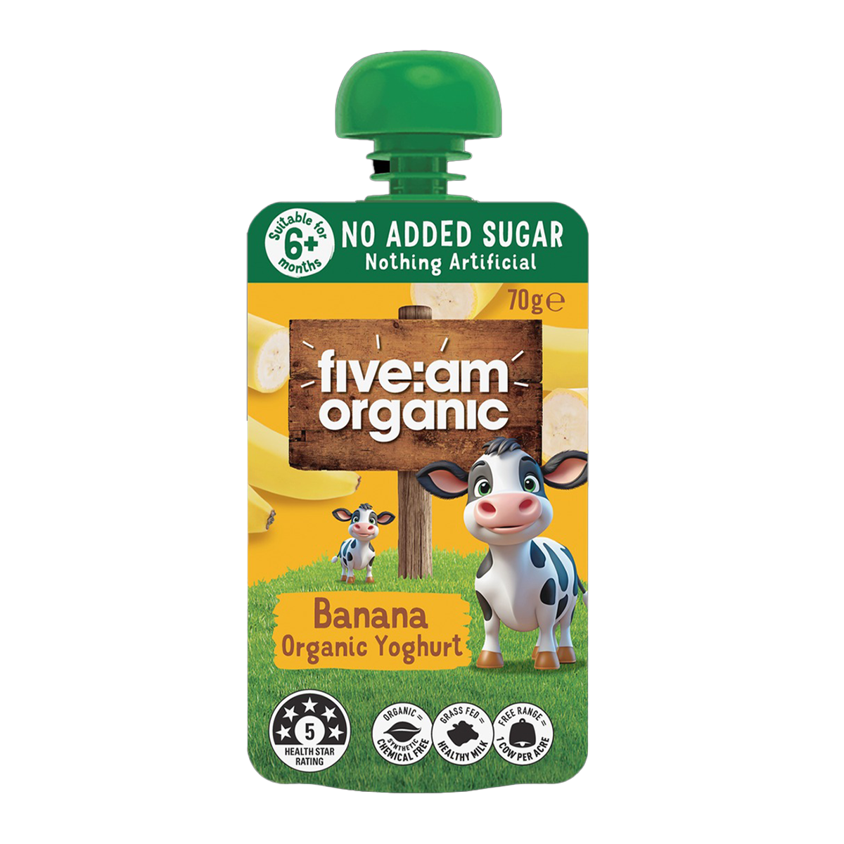 Five AM Banana Organic Yogurt 70g