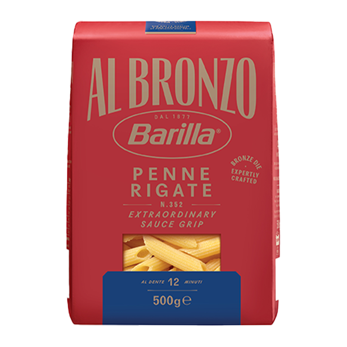 Barilla Al Bronzo Pasta Penne Rigate 500g