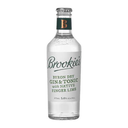 Brookie's Byron Dry Gin and Tonic with Native Finger Lime 275ml