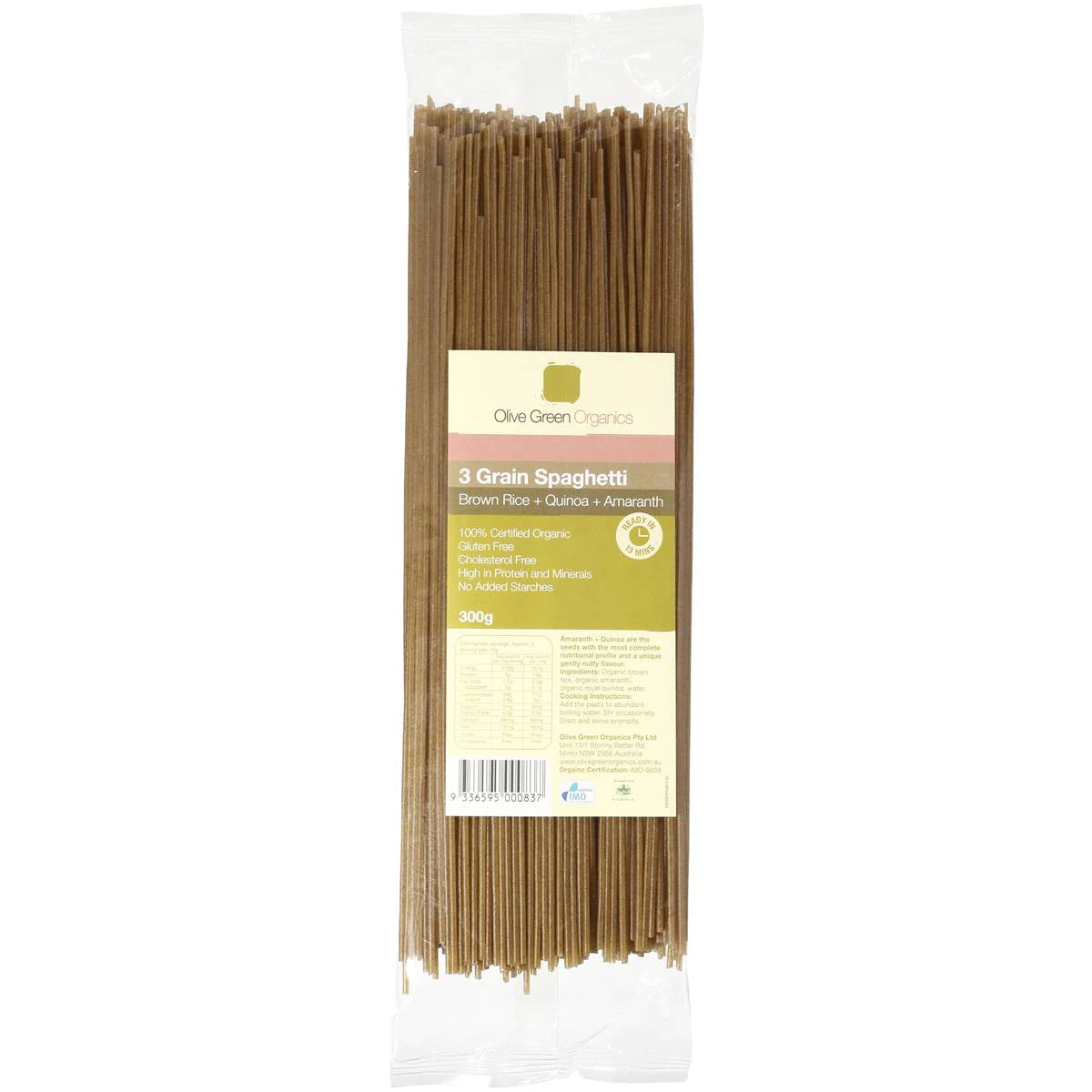 Olive Green Organics 3 Grain Spaghetti 300g