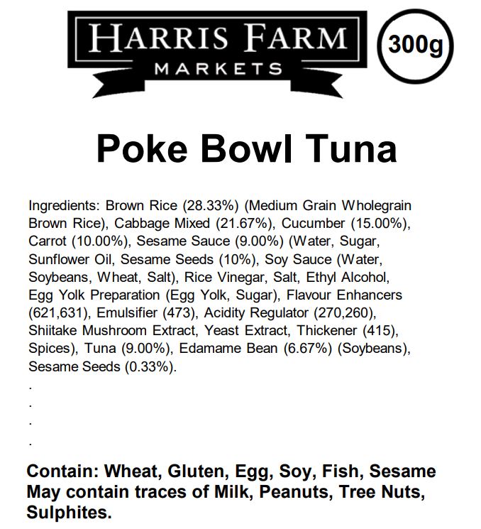 Harris Farm Salad Poke Bowl Tuna 300g
