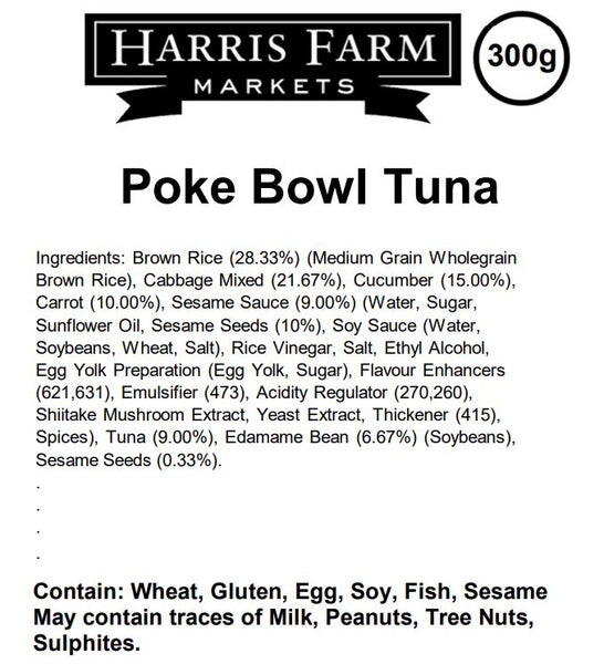 Harris Farm Salad Poke Bowl Tuna 300g
