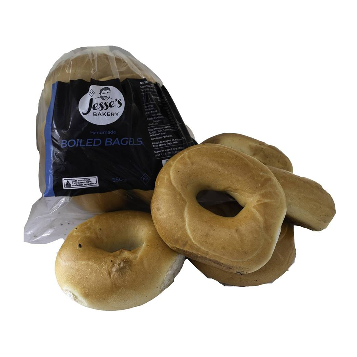 Jesse's Boiled Bagels Plain 550g